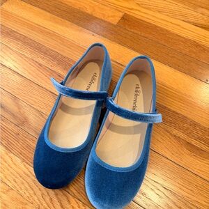 ChildrenChic Blue Velvet Dress Shoes for Kids
